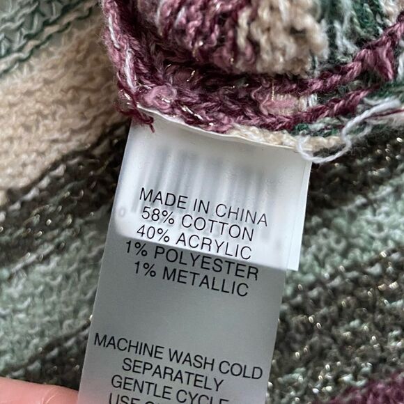 Two by Vince Camuto Sweater Poncho Metallic Specks Multicolor Womens Size Small - Picture 7 of 7